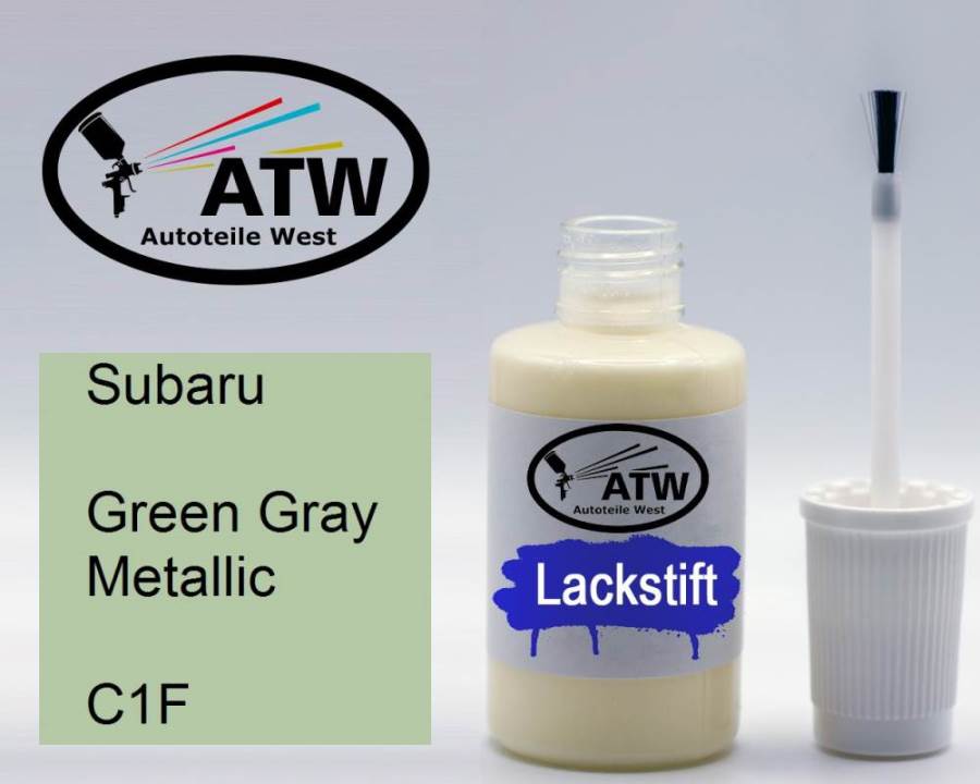 Subaru, Green Gray Metallic, C1F: 20ml Lackstift, von ATW Autoteile West.